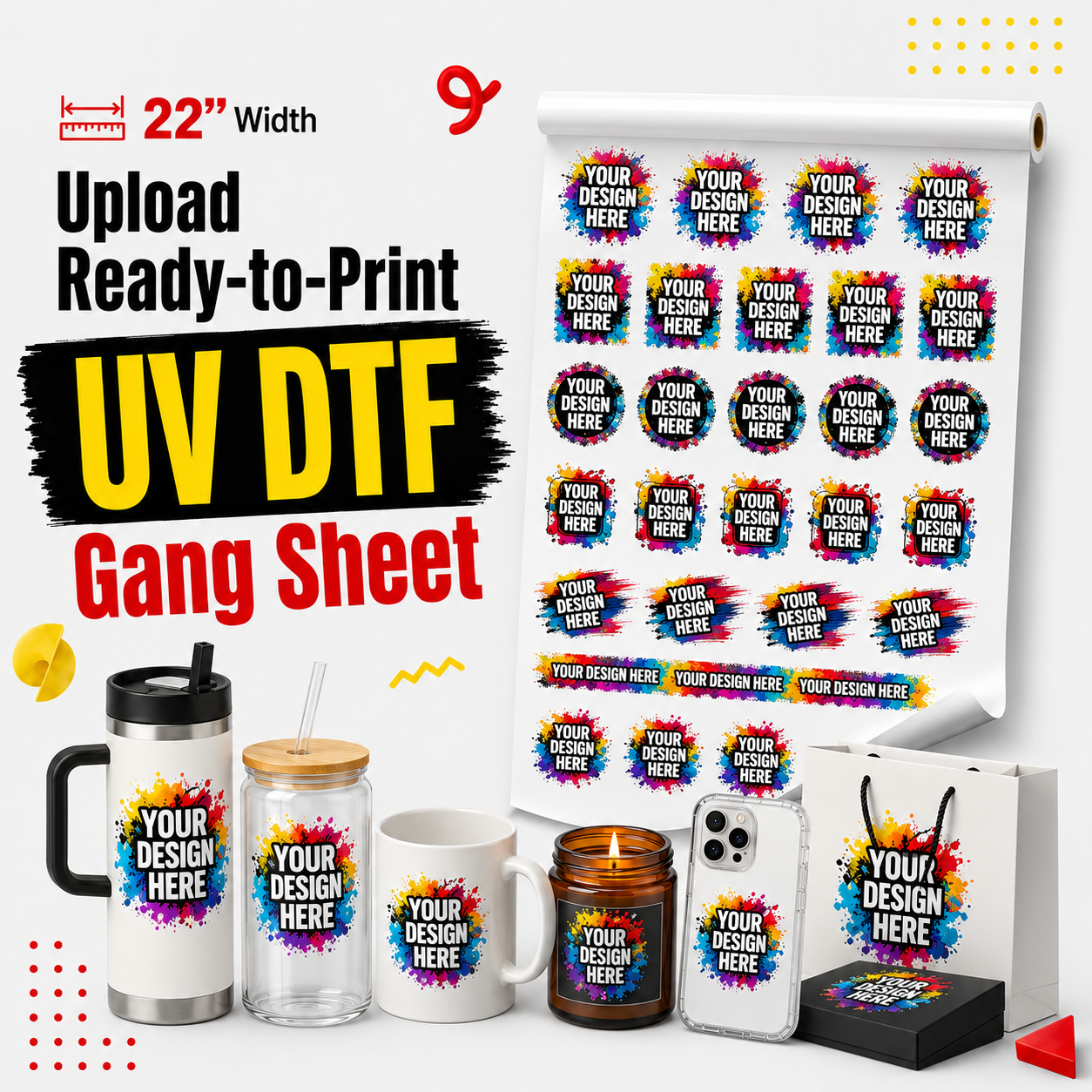 Upload Your Ready-to-Print UV DTF Gang Sheet