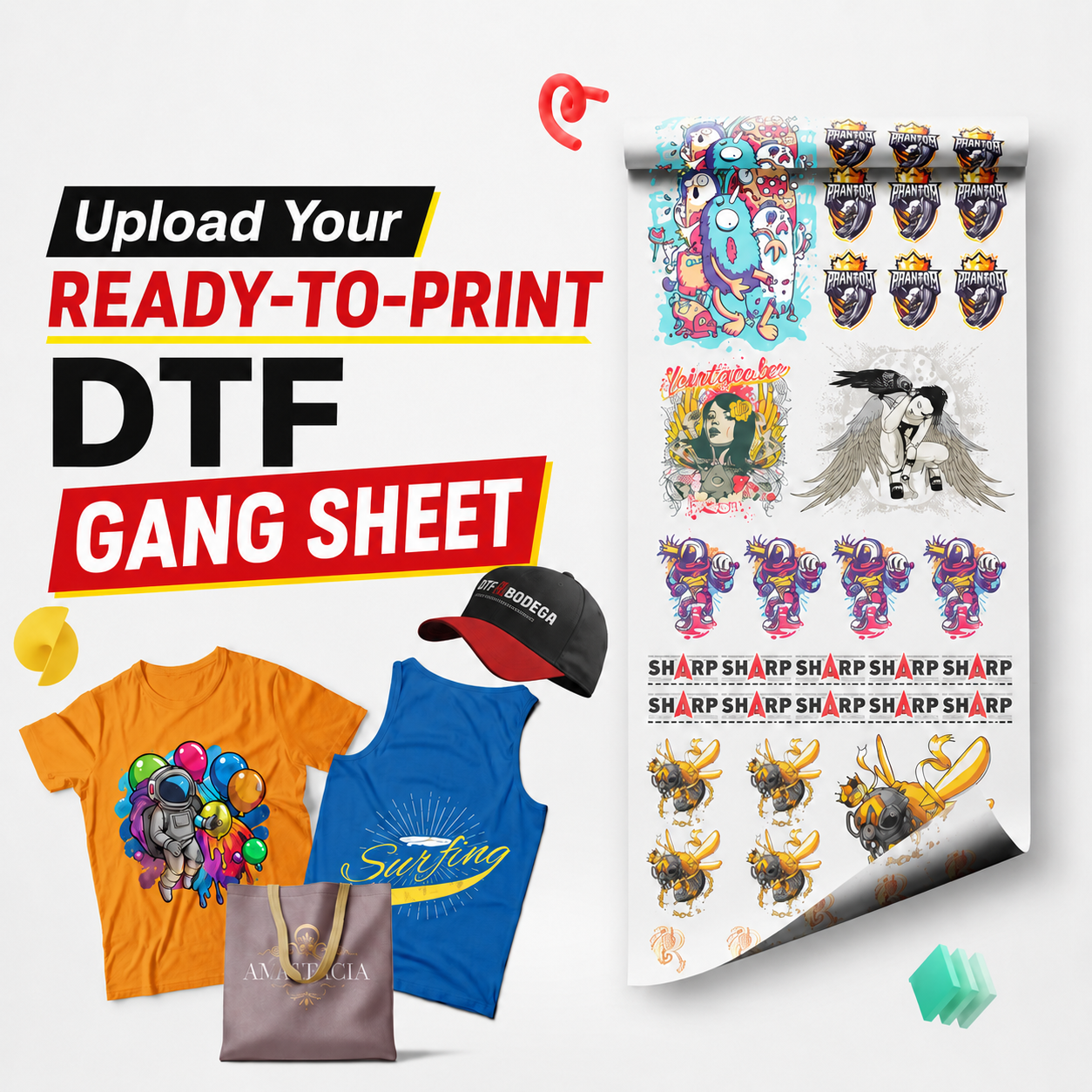 Upload Your Ready-to-Print DTF Gang Sheet
